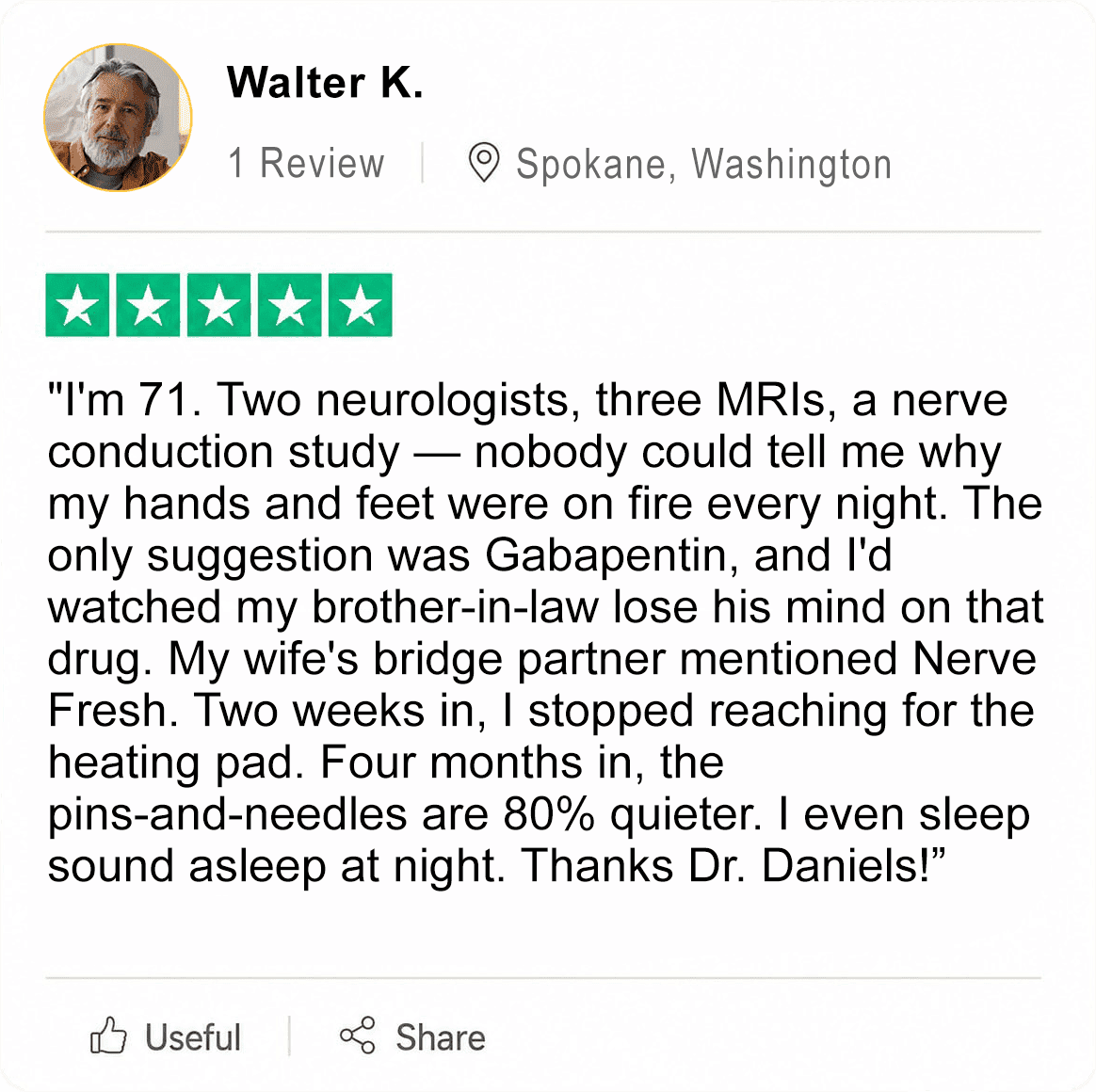 Nerve Fresh review — Walter K.